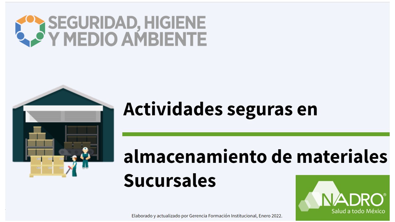 Actividades seguras en almacenamiento de materiales Sucursales