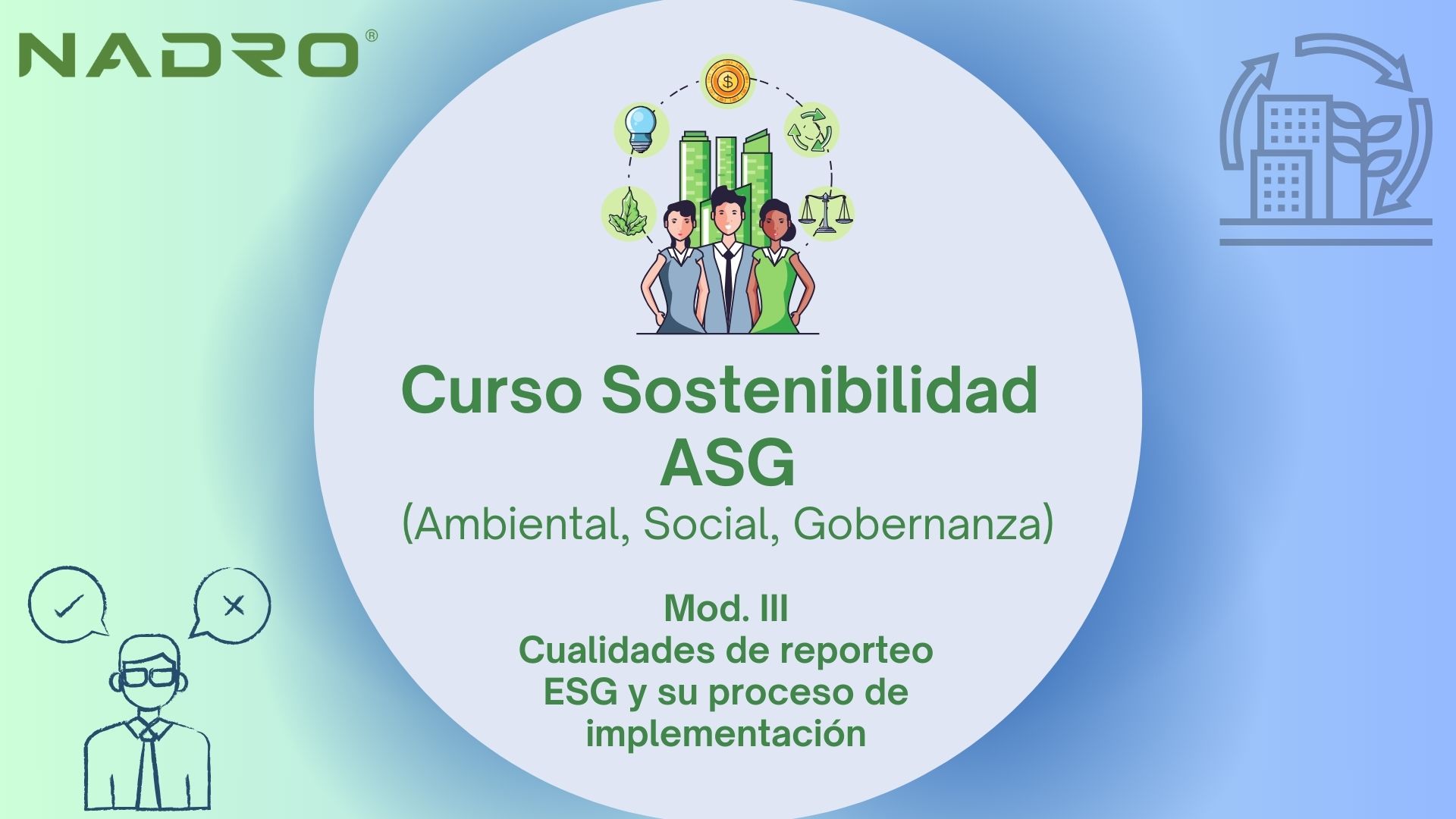Sostenibilidad ASG Mód. 3: Cualidades de reporteo ESG y su proceso de implementación